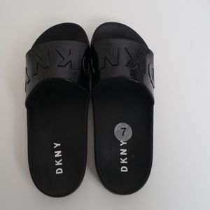 Black Patent DKNY slides